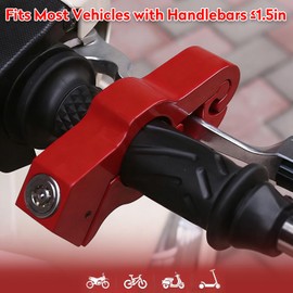 DOETYD High Security Motorbike Lock Handlebar Lock, Durable Anti-Theft Motorbike Accessories for Scooter and Motorcycle, Reliable Motorcycle Accessories for Brake Protection (Red)