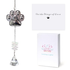 Pet Memorial Suncatcher - Loss of Pet Sympathy Gift for Dog and Cat Owners with Crystals, Indoor Window Suncatchers, Bereavement Gifts Dog Memorial (Transparent)