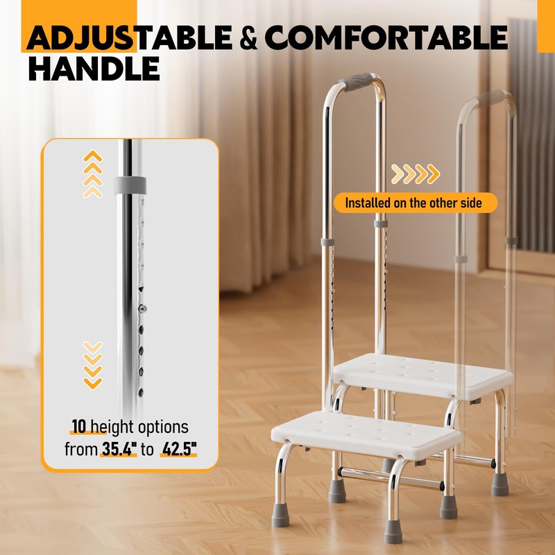 SPECILITE 2 Step Stool with Handle, Heavy Duty Foot Stool
