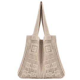 SUKUTU Women Large Crochet Tote bag Shoulder Bags Handbags Knit Hobo Purse for Kitchen Shopping Bag