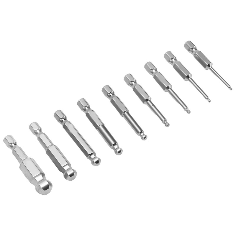 9pcs Hex Screwdriver Bit Set Rustproof S2 Steel Magnetic Ball