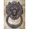 Vintage Cast Iron Antique Style Rustic LION HEAD Door Knocker Brown Finish