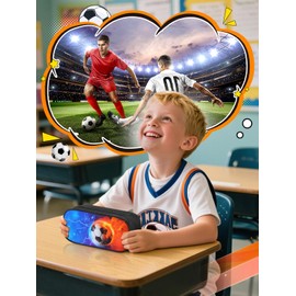 Bigmeta Pencil Case for Soccer Boys - Cool Large Capacity Pencil Pouch with 2 Compartments, Stationery Storage Organizer Box for Kids Students Back to School Gifts