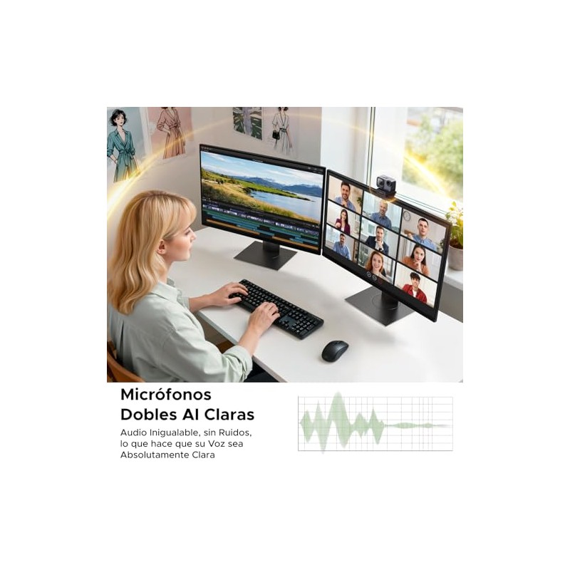 UGREEN Webcam 4K Streaming AI para PC Enfoque Automático PDAF,HD
