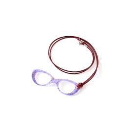MIDI-Midi Loupe Magnifying Glass Portable Loupe Necklace Pendant 2x Acetate Fox Purple & Gold (PG-004,C4)