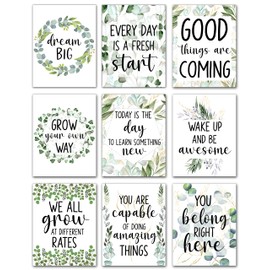 AUNMER Kids Motivational Posters – Set of 9 Inspirational Quote Prints for Children’s Bedroom, Classroom & Playroom Decor