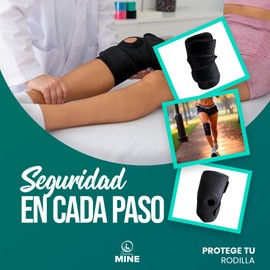 SEVEN MINE Rodillera Neopreno Con Varillas Laterales (Talla Universal, Centraje de Rótula)