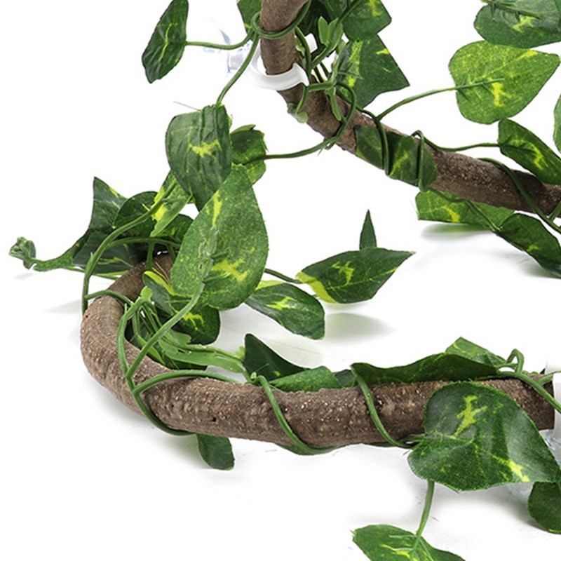 Reptile Climbing Branch Flexible Jungle 3.28ft Rattan 1Pc Vine(3.28ft Rattan+Scindapsus