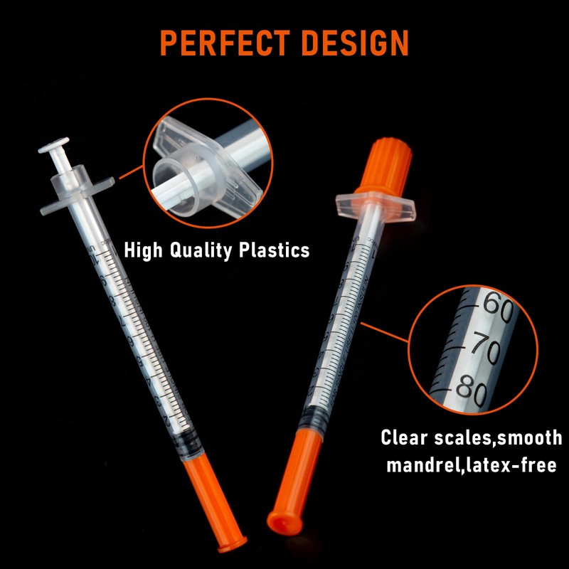 1ml/cc 30G 1/2 Inch Syringes, Scientific Lab Syringe, Individually Wrapped,