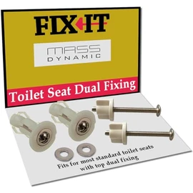 FIX-IT Dual Fixing Toilet Seat Pack – Includes Both top and Bottom fixings for a Secure fit. Suitable for Standard Pans with 14–19 mm Hole Sizes