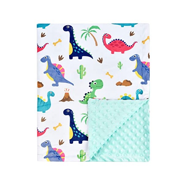 Baby Blanket Super Soft Minky Blanket Blue Rainbow Blanket with