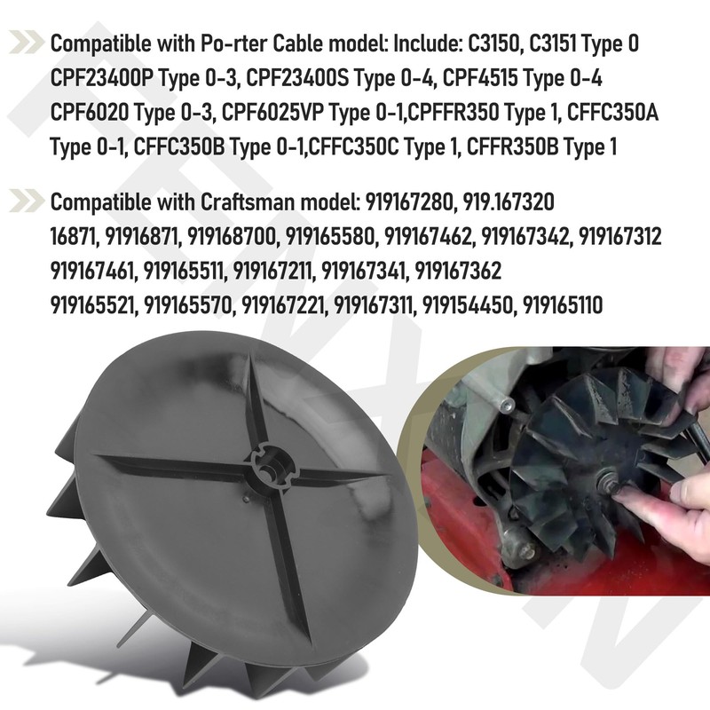 AC-0108 Air Compressor Fan 5.75" OD Replacement for Craftsman DeVilbiss