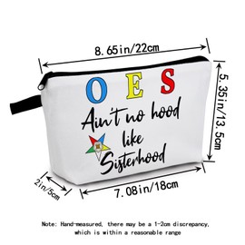 MoCaliduccious OES Print Cosmetic Bag Colorful Star Travel Makeup Organizer Inspirational Gift for Women Men Birthday Present Holiday Festival Gift Idea (White)