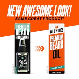 Cool Mint Wild Willie's Beard Elixir 2 oz. - This Amazing Beard Oil is Made Of 10 Natural Organic Nutrient Rich Essential Oils That Condition and Trea
