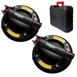 Zoegluxu 8 inch Glass Suction Cups 2 Pack Heavy Duty Vacuum Suction Cup to Lift Large Glass, Industrial Suction Cup Lifter for Window, Tile, 480 lbs Load Capacity, Air Pump