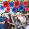 Outus Bandana Hanging Paper Fans Decorations Wild West Paper Fans