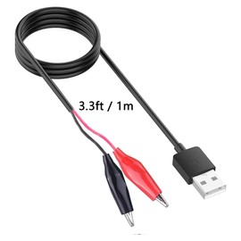minidodoca USB to Alligator Clip Adapter Cable Alligator Clip Jumper Probe to USB Male Test Wre 22AWG Adapter Red and Black Wire Alligator Clip Cable for Testing The Circuit [4pack 3.3FFt / 100cm]