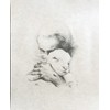 Jesus and the Lamb I 11x14 on Parchment, Charcoal, 11