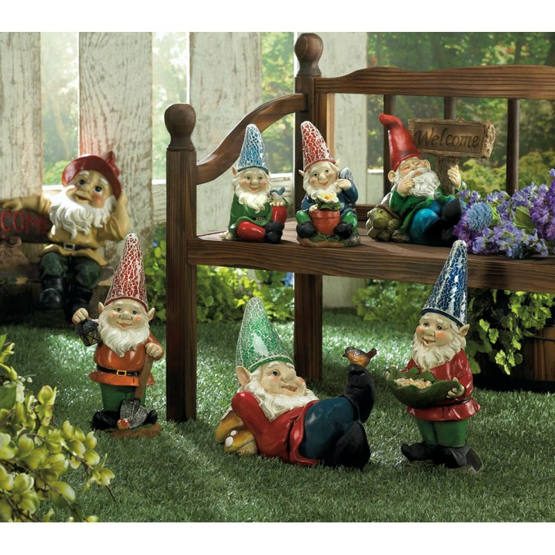 Zingz & Thingz Cheery Gnome Solar Statue 4x4x7.25