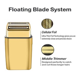 4 Pcs Replacement Foil and Cutters Compatible with BaBylissPRO Double Foil Shaver, Replacement Foil Compatible with FXFS2 Shaver (Gold)