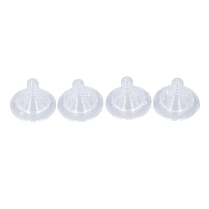 4pcs Infant Bottle Nipples Bust Feeling Replacement Silicone Nipple Round