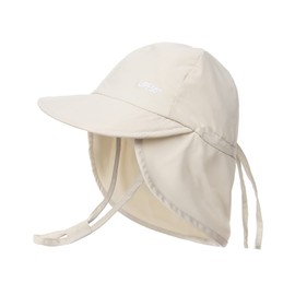 FURTALK Baby Sun Hat with Neck Flap Toddler Children UPF 50+ Adjustable Boys Girls UV Protection Summer Hat Beach Swimming Hat, beige