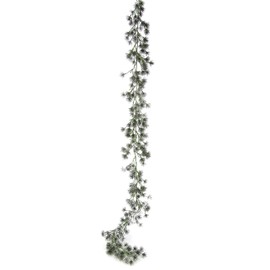 Fir Garland with Artificial Snow Chain, Artificial Decorative Garland Iced for Fireplace, Stairs, Fir Larch, Christmas Garland, Table Door, Christmas Decoration X'mas