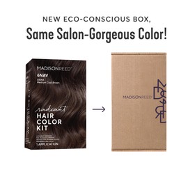 Madison Reed Radiant Hair Color Kit | 6NAV Medium Smoky Brown (Siena Brown) for 100% Gray Hair Coverage | Salon Quality Permanent Hair Dye | PPD-Free & Ammonia-Free | (Packaging May Vary) 1 Pack