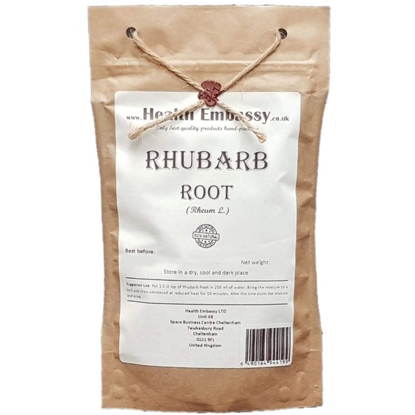 Rhubarb Root (Rheum L. - Rhei Radix) Health Embassy - 100% Natural Loose Herbal Tea (100g)