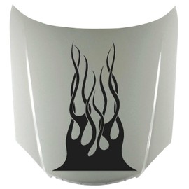 Flames Hood Decal Vinyl Sticker Auto Graphic Kit Aftermarket HFAM01 (22" W x 36" T, Dark Gray)