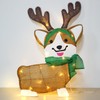 DROFELY 27”Christmas Corgi Lighted up Decoration for Indoor Display with