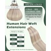 Ugeat Weft Hair Extensions Natural Balayage Double Weft Warm Ash