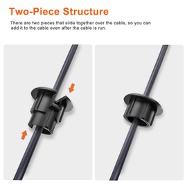 Sactulaz Wall Bushing Grommet for Starlink Dishy Router Ethernet adapter Cable, Starlink Cable Routing Kit Feed-Through for 1 inch Wall Hole and Furnitures Wire Hole (Black, 1 Pack)