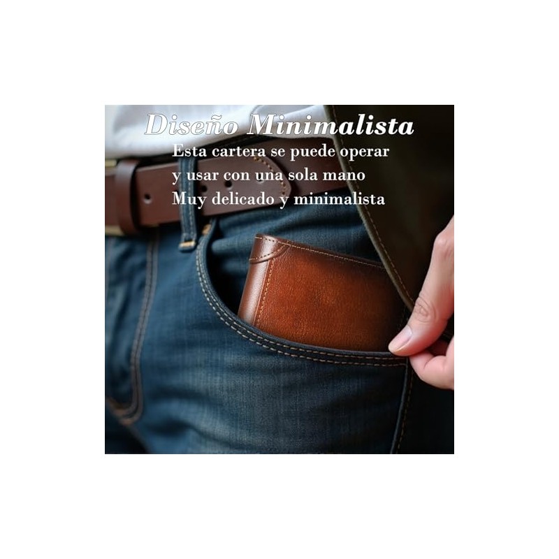 Carteras para Caballero con Protección RFID, Billetera de Hombre de