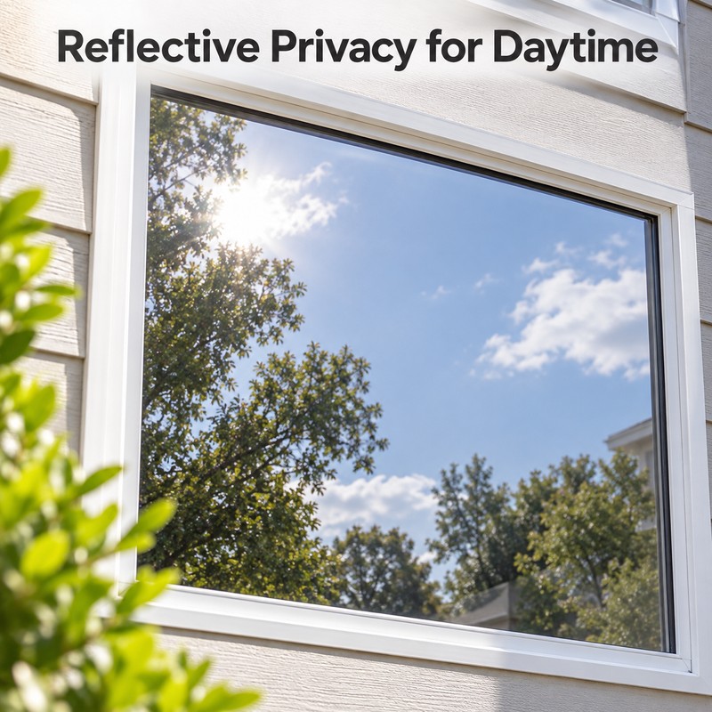 Privacy Window Tint Film - Self-Adhesive One-Way Mirror Film for