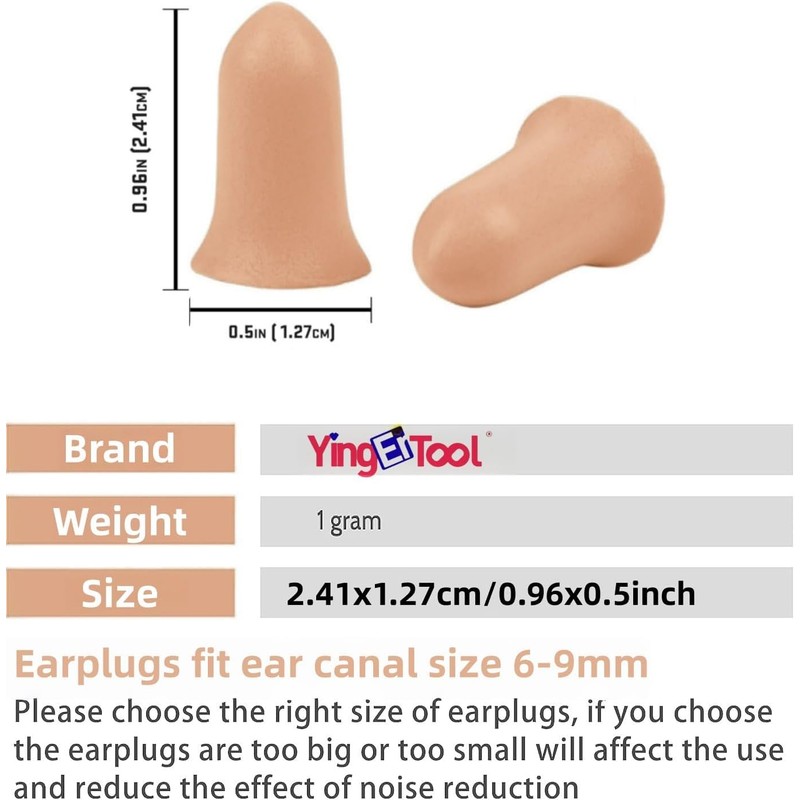 Foam Earplugs 5 Pairs - 35dB Noise Cancelling Soft High