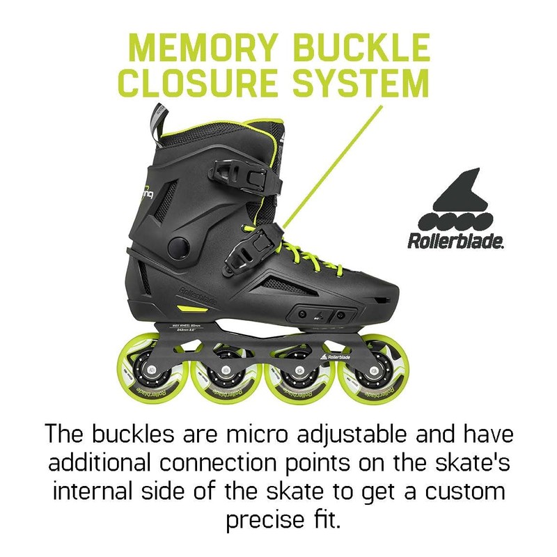 Rollerblade Lightning Men's Urban Inline Skate, Black and Lime