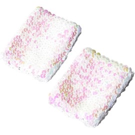 Stylish Stretchy Elastic Arm Sleeves Sequins for Party Costume Women's Cuffs Arm Sleeve with Stunning Sequins (Blue, One size)