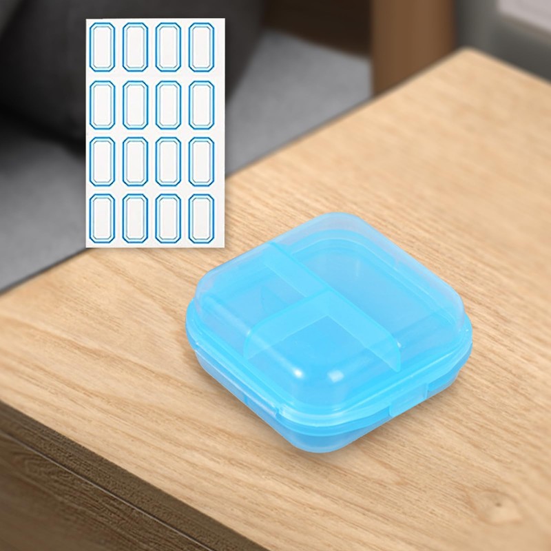 Travel Pill Organizer 6 Compartments Portable Pill Case with Double