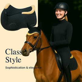 TNDCKP Universal English Saddle Pad – Adjustable Memory Foam Inserts, 3D Cooling & Anti-Slip Technology. Perfect for Dressage, Jumping & Training. Machine/Hand Washable for Durability & Comfort.