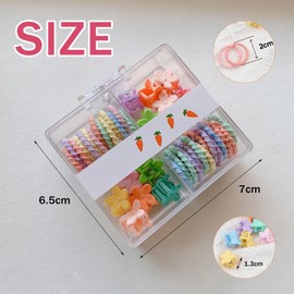 DHWEKU 1 Box Baby Hair Bobbles with Flowers and Star Clips, Elastic Hair Bobbles for Girls, Colourful Elastic Hair Bobbles for Kids, Babies, Little Girls