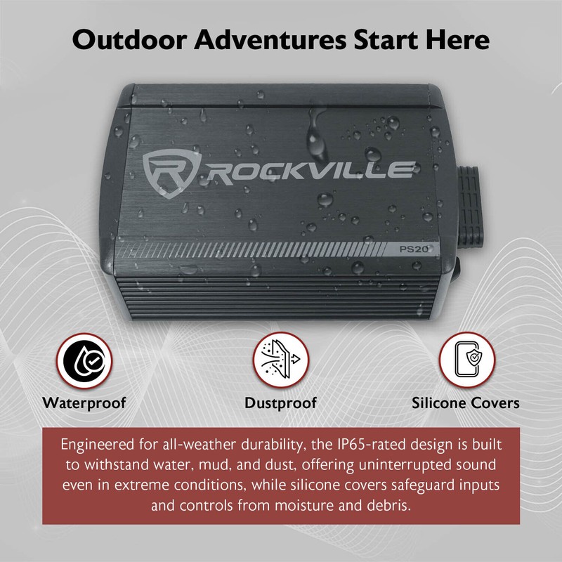 Rockville PS20 2 Channel ATV/UTV/Motorc