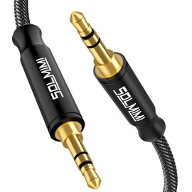 SOLMIMI Long Aux Cord for Car Lossless Audio Auxiliary Cable 3.5mm Male to Male (8 ft/ 2.4 m) Nylon Braid Stereo Audio Aux Cable for Home Stereo Headphone Speaker PC Laptop Smartphone and More