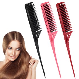 Pack of 3 Hair Combs, Toupee Comb, Hairdresser Back Comb, Antistatic Hair Comb, Rat Tail Comb for Women, Back Combing Volume