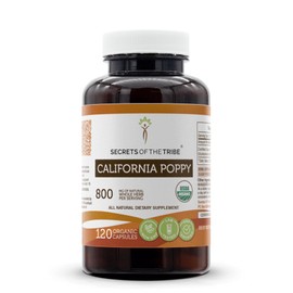 Secrets of the Tribe California Poppy USDA Organic | Made with Vegetarian Capsules and Certified Organic California Poppy (Eschscholzia Californica) Dried Herb and Flower (120 Capsules)