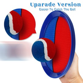 CZMAO Klettballspiel für Kinder Set 4 Schläger, 4 Bälle und 1 Aufbewahrungstasche, Strandspielzeug Klettball Wasserdicht Outdoor Gartenspiele Spielzeug draußen Kinder ab 3 4 5 6 Jahr Strandspiele