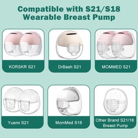 2pcs S21 24mm Flange Compatible with KORSKR/DrBash/MomMed/Yuemi S21 S18 Breast Pump Replacement Parts, S21/S18 Breast Pump Flange/Shield Parts