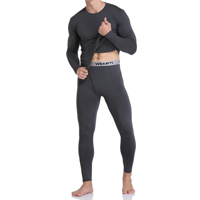 WEERTI Thermal Underwear for Men Long Johns with Fleece Lined,