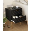 AEPOALUA Nightstand,Small Bedside Table with Gold Frame,Morden Night Stand,End Table,Bedside