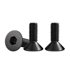 Drenky Countersunk Screws Pack of 10 M8 x 16 mm Stainless Steel V2A VA A2 Countersunk Head Screws with Hexagon Socket DIN 7991 / ISO 10642 Threaded Screws Rustproof Black Screws Metric Standard Thread